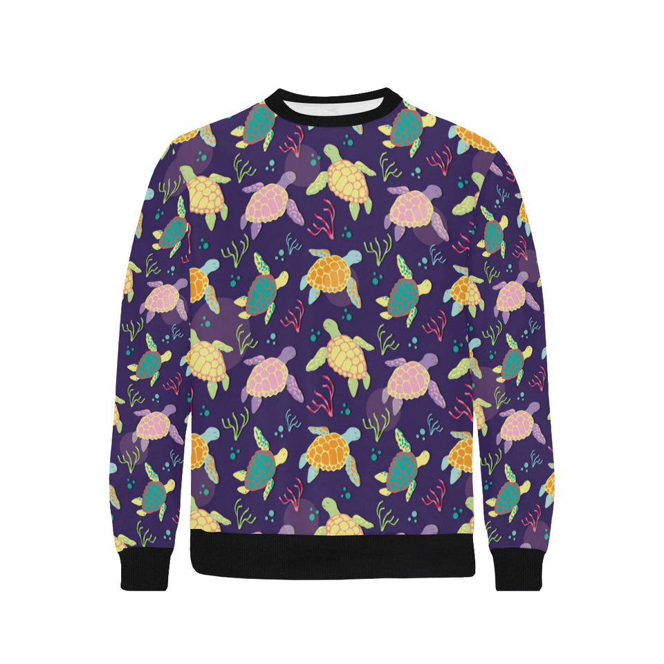 Colorful sea turtle pattern Men's Crew Neck Sweatshirt