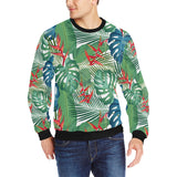 heliconia palm and monstera  leaves pattern Men's Crew Neck Sweatshirt