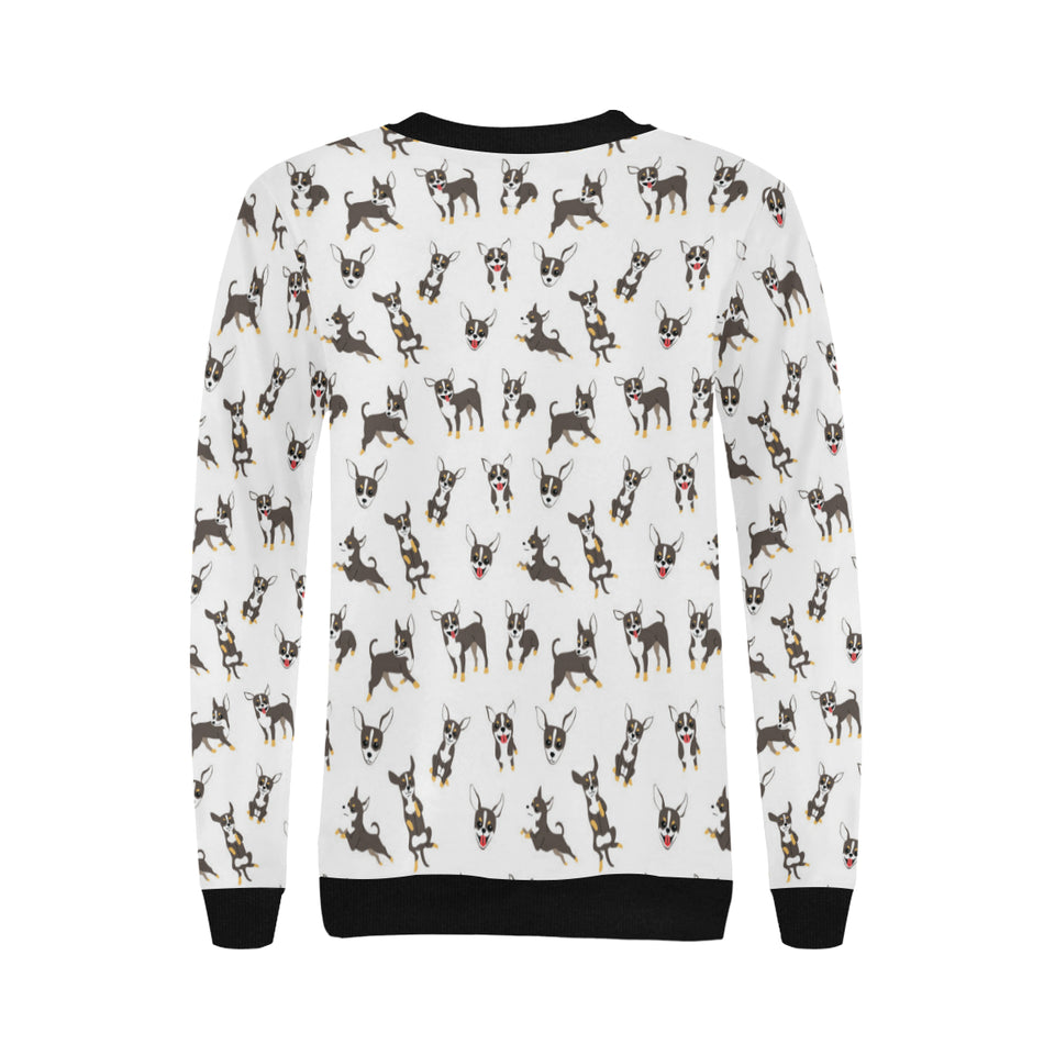 Chihuahua dog pattern Women's Crew Neck Sweatshirt