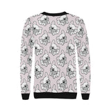 Cute french bulldog pattern Women's Crew Neck Sweatshirt