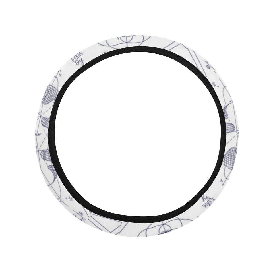 Math Pattern Print Design 03 Car Steering Wheel Cover