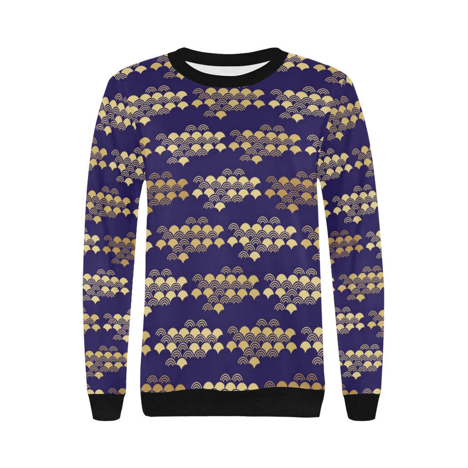 Beautiful japanese fan pattern Women's Crew Neck Sweatshirt