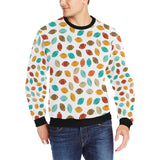 Colorful american football ball pattern Men's Crew Neck Sweatshirt