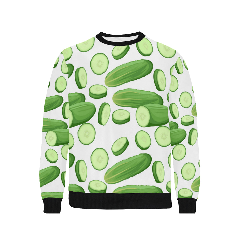 cucumber whole slices pattern Men's Crew Neck Sweatshirt