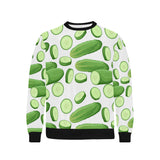 cucumber whole slices pattern Men's Crew Neck Sweatshirt