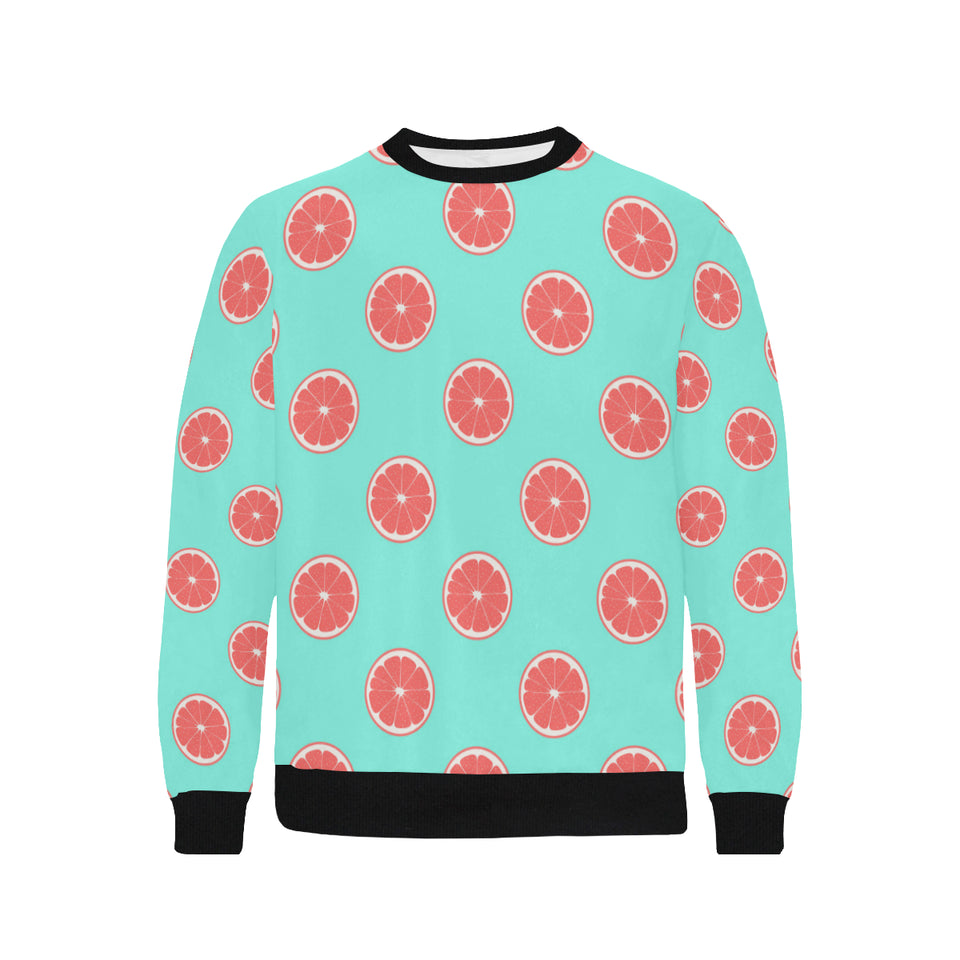 Grapefruit green background Men's Crew Neck Sweatshirt