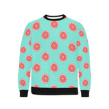 Grapefruit green background Men's Crew Neck Sweatshirt