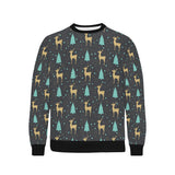 Deers star tree pattern Men's Crew Neck Sweatshirt
