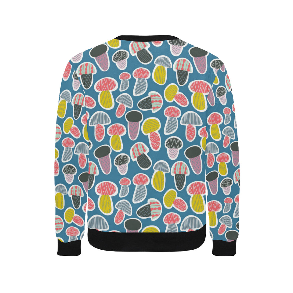 Colorful mushroom design pattern Men's Crew Neck Sweatshirt
