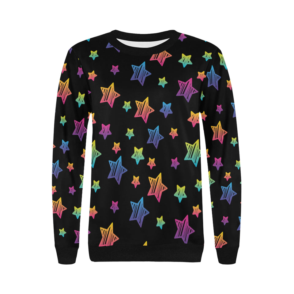 Colorful star pattern Women's Crew Neck Sweatshirt
