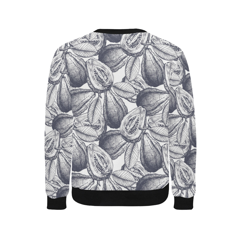 Guava tropical hand drawn pattern Men's Crew Neck Sweatshirt