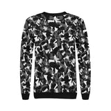 Crow illustration pattern Women's Crew Neck Sweatshirt