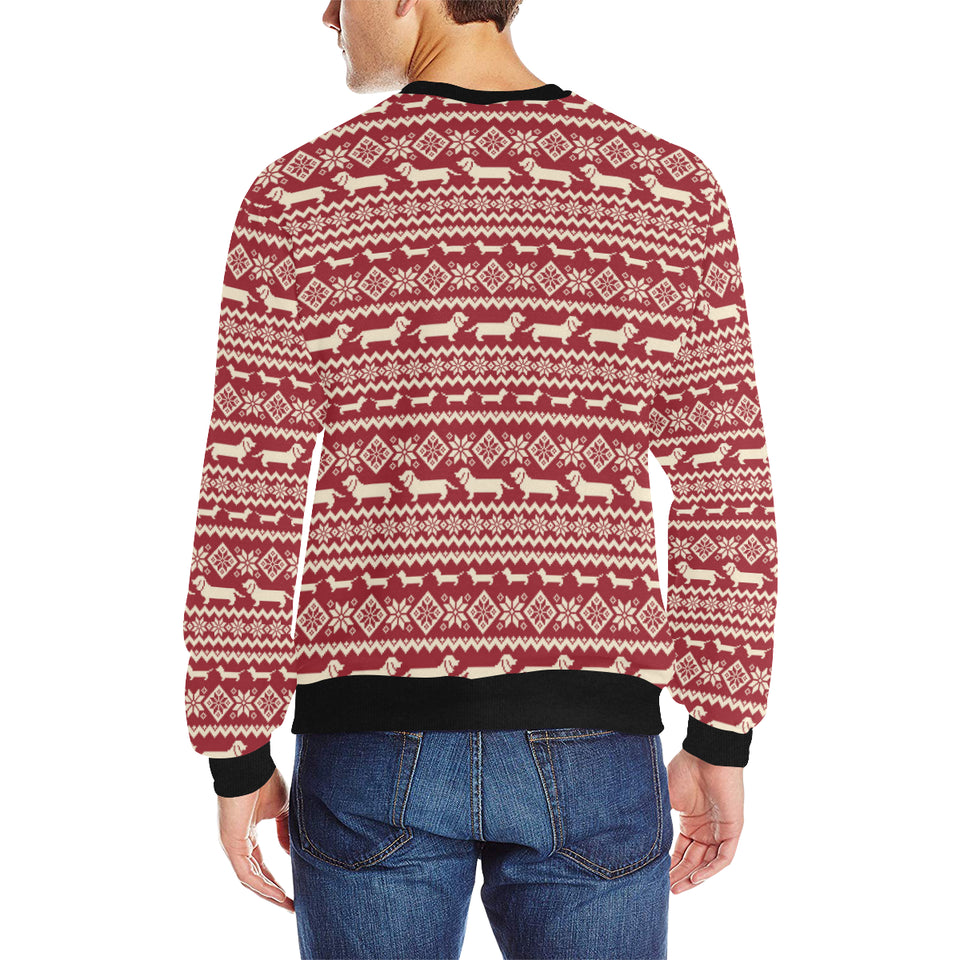 Dachshund Nordic pattern Men's Crew Neck Sweatshirt