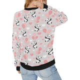 Cute panda ballon heart pattern Women's Crew Neck Sweatshirt