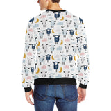 Cute sleeping sheep moon cloud pattern Men's Crew Neck Sweatshirt