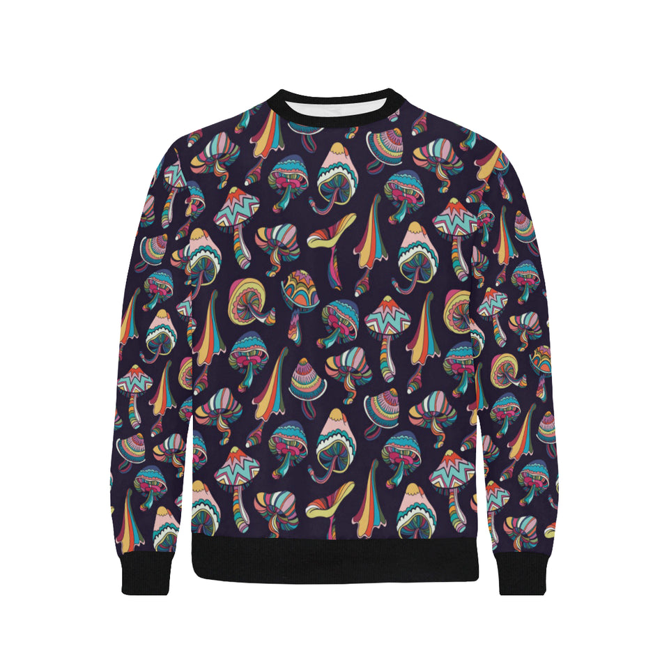 Colorful mushroom pattern Men's Crew Neck Sweatshirt