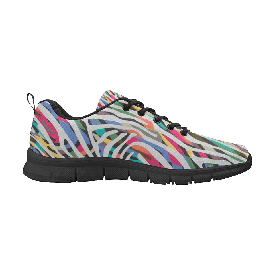 Colorful zebra skin pattern Women's Sneaker Shoes