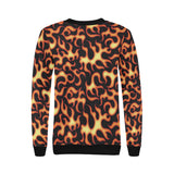 Fire flame dark pattern Women's Crew Neck Sweatshirt
