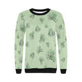 broccoli sketch pattern Women's Crew Neck Sweatshirt