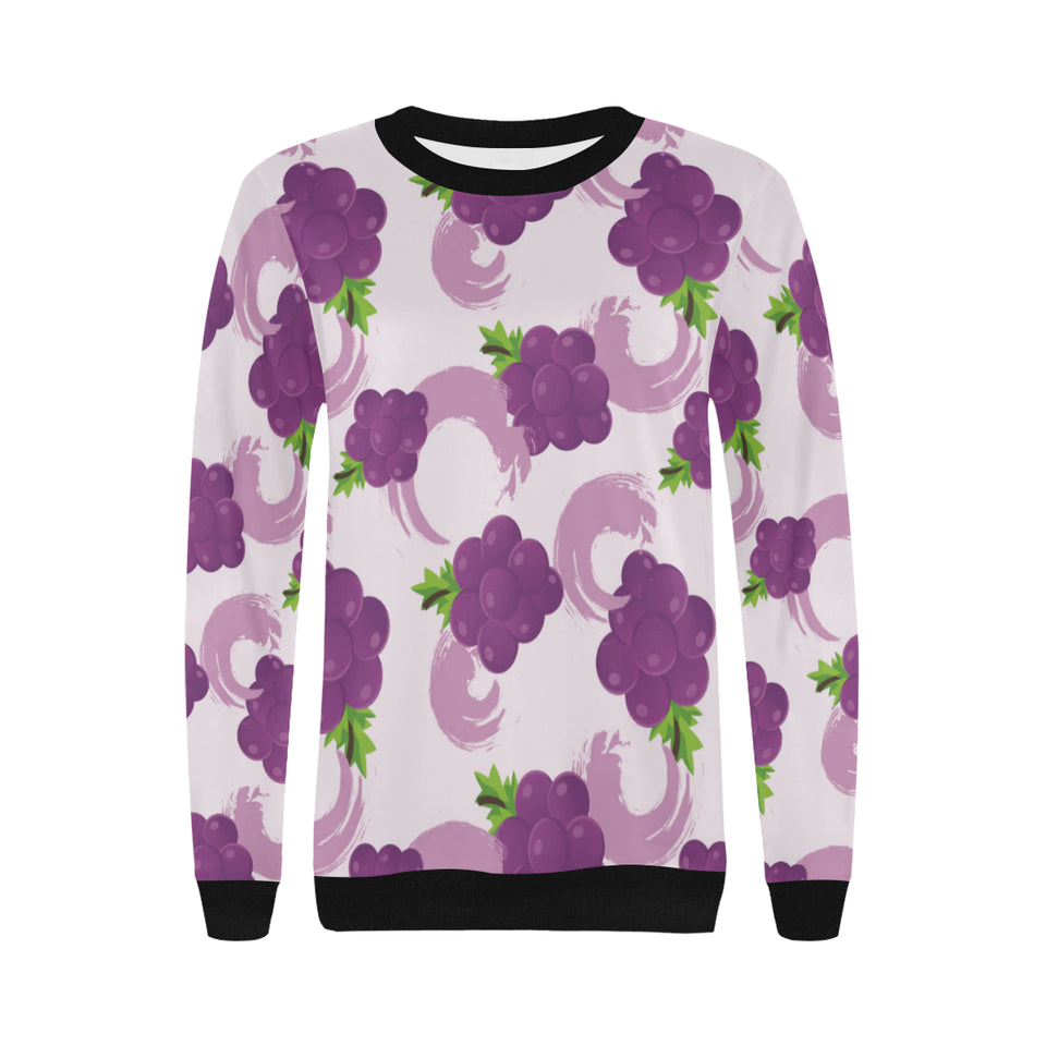 Cute Grape pattern Women's Crew Neck Sweatshirt