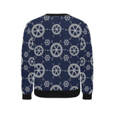 nautical steering wheel design pattern Men's Crew Neck Sweatshirt