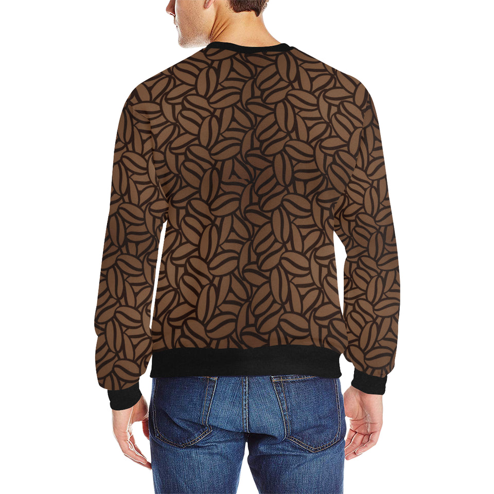 coffee bean pattern Men's Crew Neck Sweatshirt