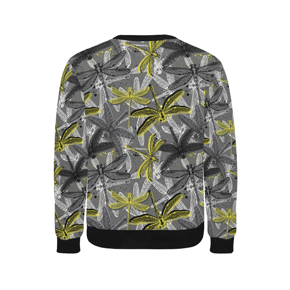 Hand drawn dragonfly pattern Men's Crew Neck Sweatshirt