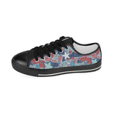 Hand drawn colorful starfish Kids' Boys' Girls' Low Top Canvas Shoes Black