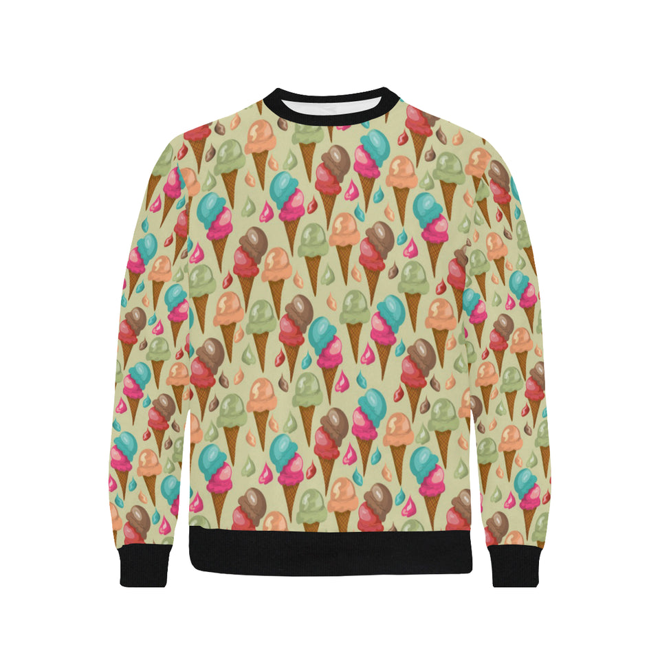 Colorful ice cream pattern Men's Crew Neck Sweatshirt