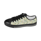 Hand drawn sea turtle fish pattern Kids' Boys' Girls' Low Top Canvas Shoes Black