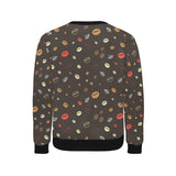 Coffee bean leave pattern Men's Crew Neck Sweatshirt