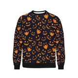 Halloween pattern Pumpkin background Men's Crew Neck Sweatshirt