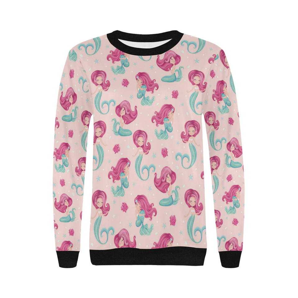 Cute little mermaid pattern Women's Crew Neck Sweatshirt