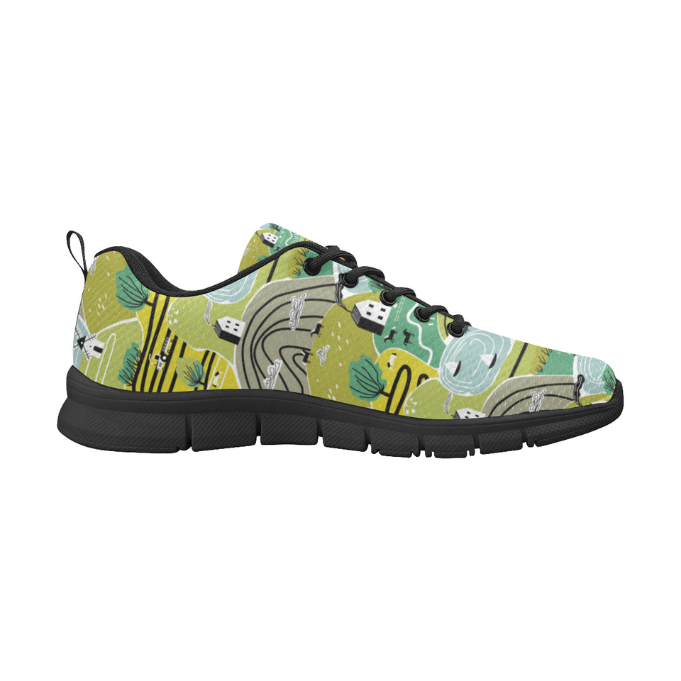 Hand drawn windmill pattern Women's Sneaker Shoes