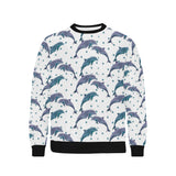 Dolphins pattern dotted background Men's Crew Neck Sweatshirt