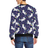Hand drawn cute unicorn star planet Men's Crew Neck Sweatshirt