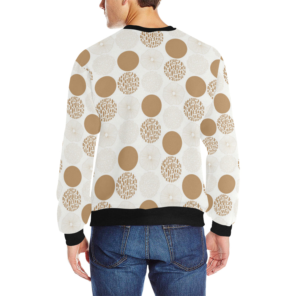 Gold Texture mushroom pattern Men's Crew Neck Sweatshirt