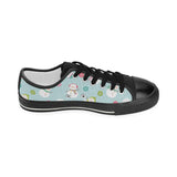 Cute snowman snowflake pattern Kids' Boys' Girls' Low Top Canvas Shoes Black