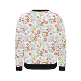 Maneki neko cat fan sakura Men's Crew Neck Sweatshirt