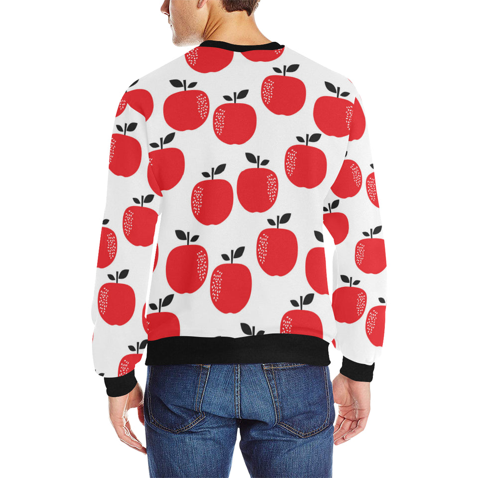 red apples white background Men's Crew Neck Sweatshirt