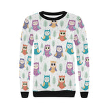 Cute owl pattern Women's Crew Neck Sweatshirt