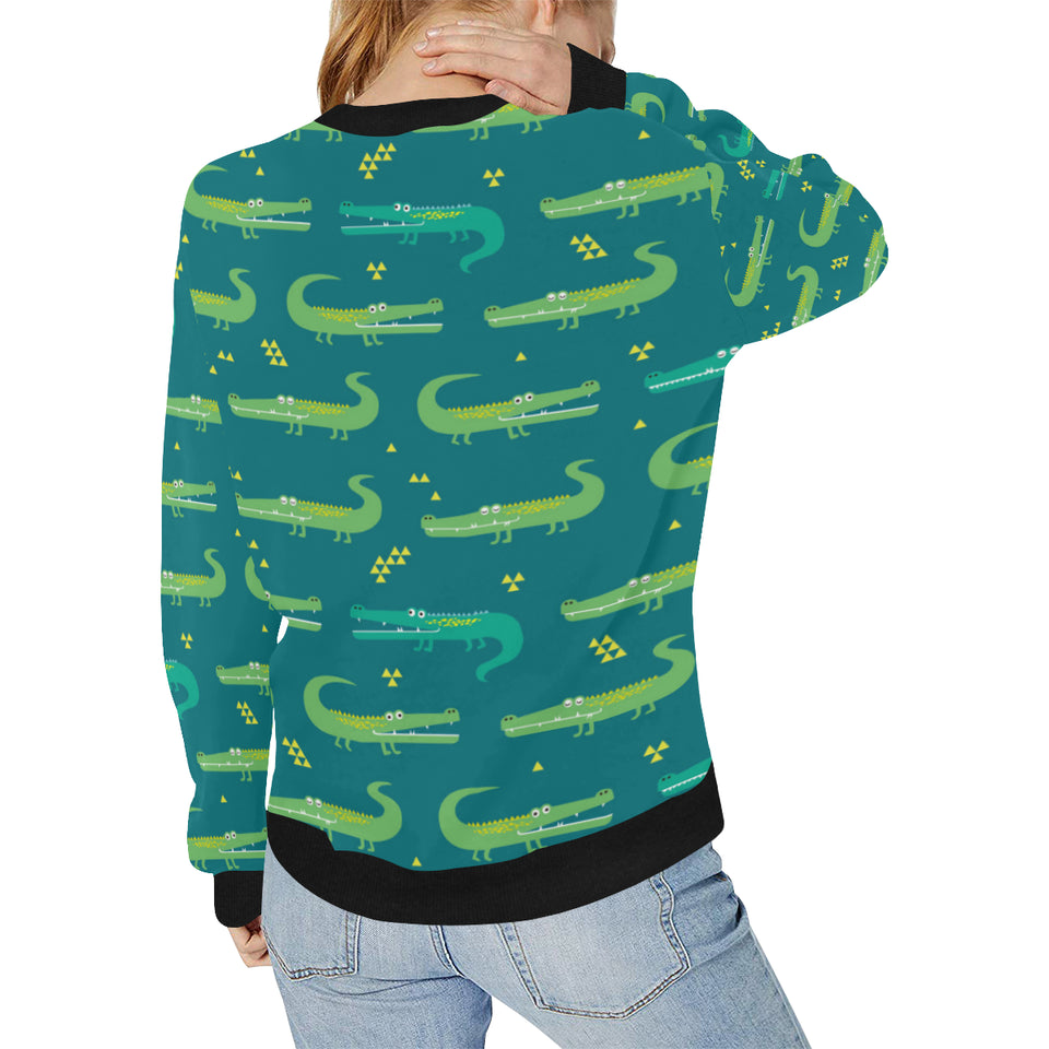 Crocodile pattern Women's Crew Neck Sweatshirt