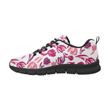 pink sketch tulip pattern Women's Sneaker Shoes
