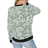 hand drawn blueberry pattern Women's Crew Neck Sweatshirt