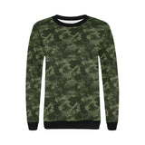 Digital Green camouflage pattern Women's Crew Neck Sweatshirt