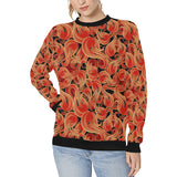 Fire flame pattern Women's Crew Neck Sweatshirt