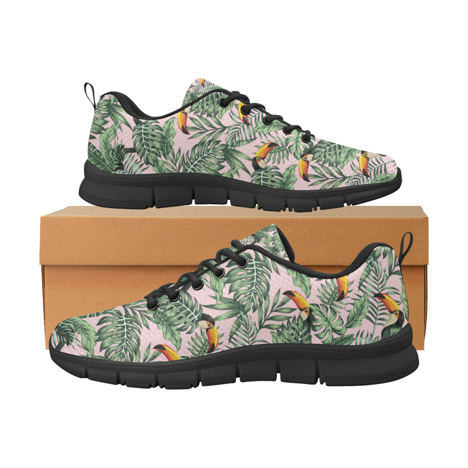Toucan tropical green jungle palm pattern Women's Sneaker Shoes