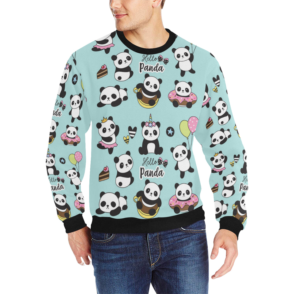 Cute baby panda pattern Men's Crew Neck Sweatshirt