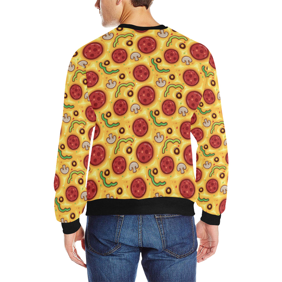 Pizza texture pattern Men's Crew Neck Sweatshirt