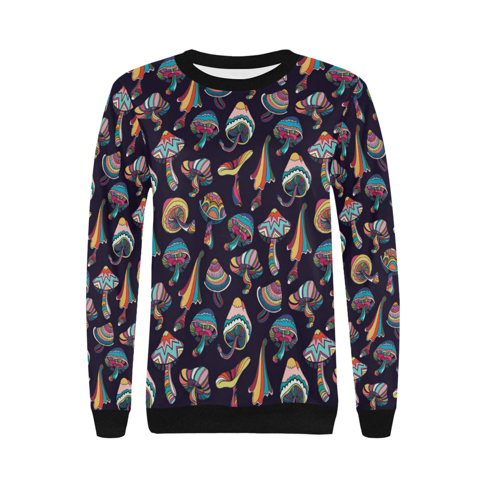 Colorful mushroom pattern Women's Crew Neck Sweatshirt